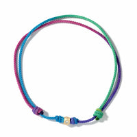 Luis Morais 14K Yellow Gold Tetra, Diamond, and Rainbow Cord Bracelet