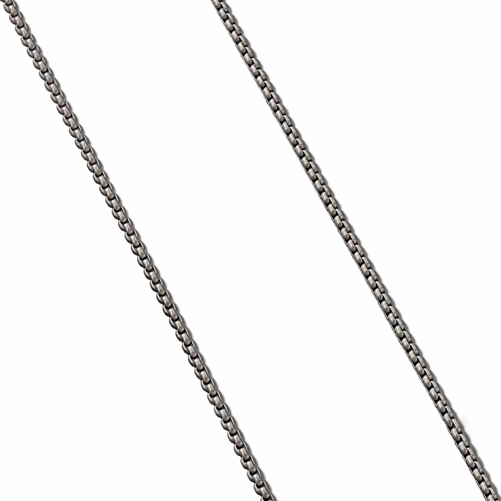 Box Chain Necklace Grey Titanium, 2.7mm