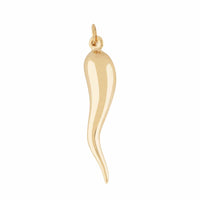 14K Yellow Gold Italian Horn Charm