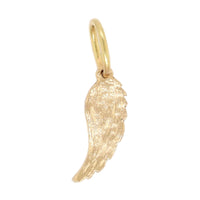 14K Yellow Gold Feathered Wing Charm