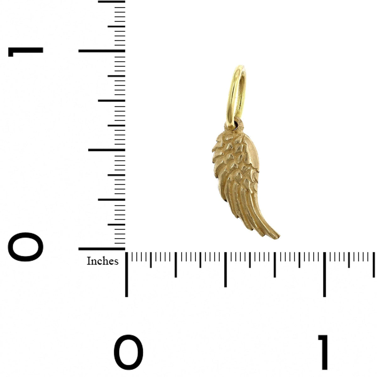 14K Yellow Gold Feathered Wing Charm