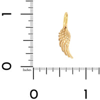 14K Yellow Gold Feathered Wing Charm