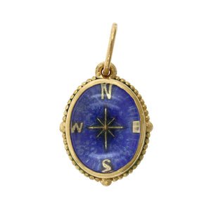 18K Yellow Gold North Star White Sapphire Crystal Charm