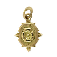 18K Yellow Gold Hummingbird Diamond Charm