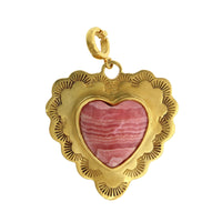 Christina Alexiou 18K Yellow Gold Rhodochrosite Heart Pendant