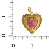 Christina Alexiou 18K Yellow Gold Rhodochrosite Heart Pendant