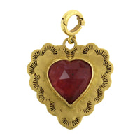 Christina Alexiou 18K Yellow Gold Pink Tourmaline Heart Pendant