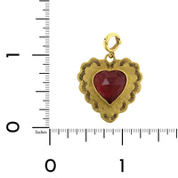 Christina Alexiou 18K Yellow Gold Pink Tourmaline Heart Pendant