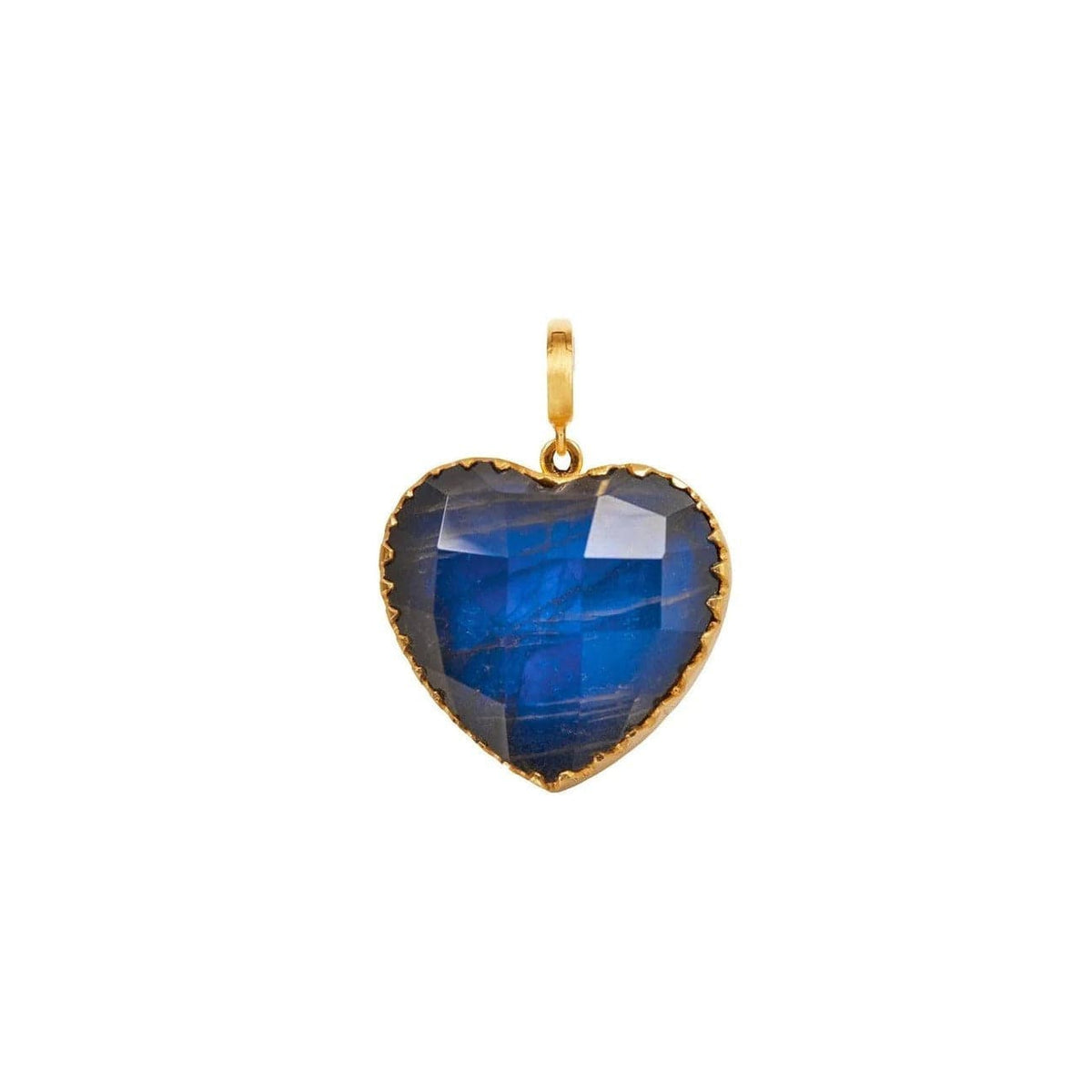Christina Alexiou 14K Yellow Gold Blue Labradorite Heart Charm