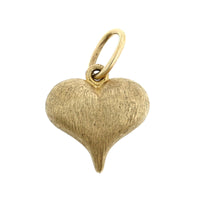 14K Yellow Gold Large Carved Heart Charm