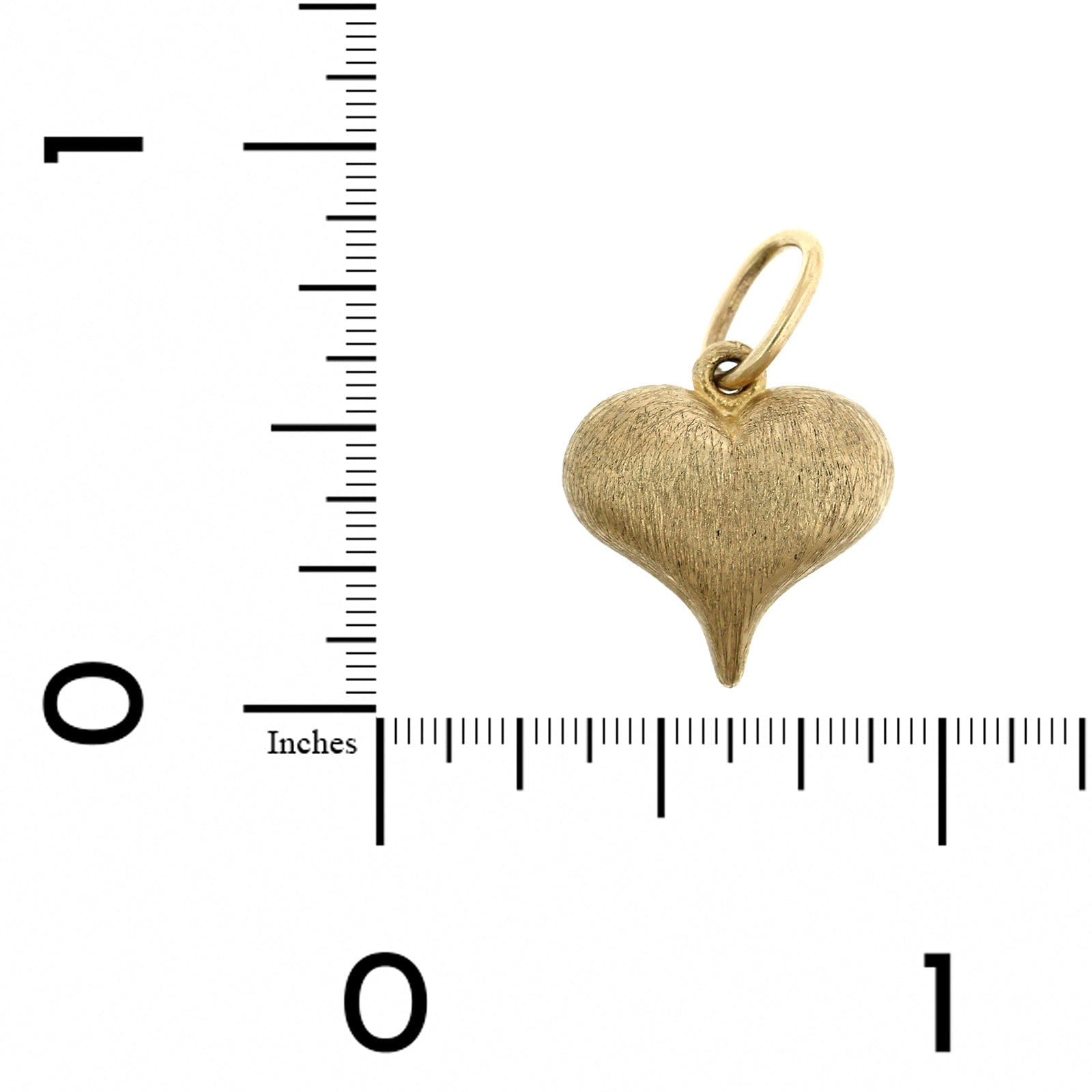 14K Yellow Gold Large Carved Heart Charm