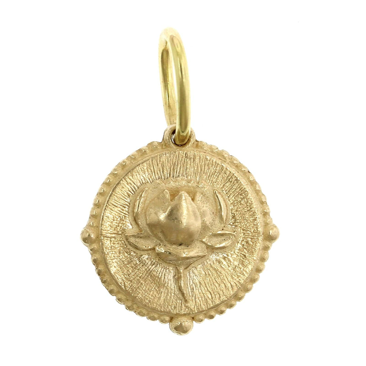 14K Yellow Gold Small Lotus Flower Charm