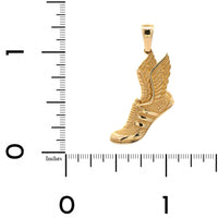 14K Yellow Gold 26.2 Running Tennis Shoe Charm