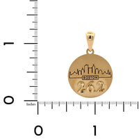 14K Yellow Gold One of a Kind Boston City Skyline and 26.2 Charm