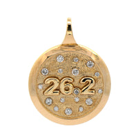 14K Yellow Gold One of a Kind Round Diamond 26.2 Charm