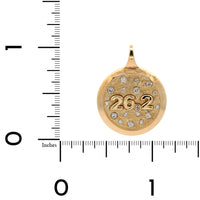 14K Yellow Gold One of a Kind Round Diamond 26.2 Charm