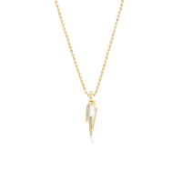 Sorellina 18K Yellow Gold Mother of Pearl Mini Ziggy Bolt Pendant