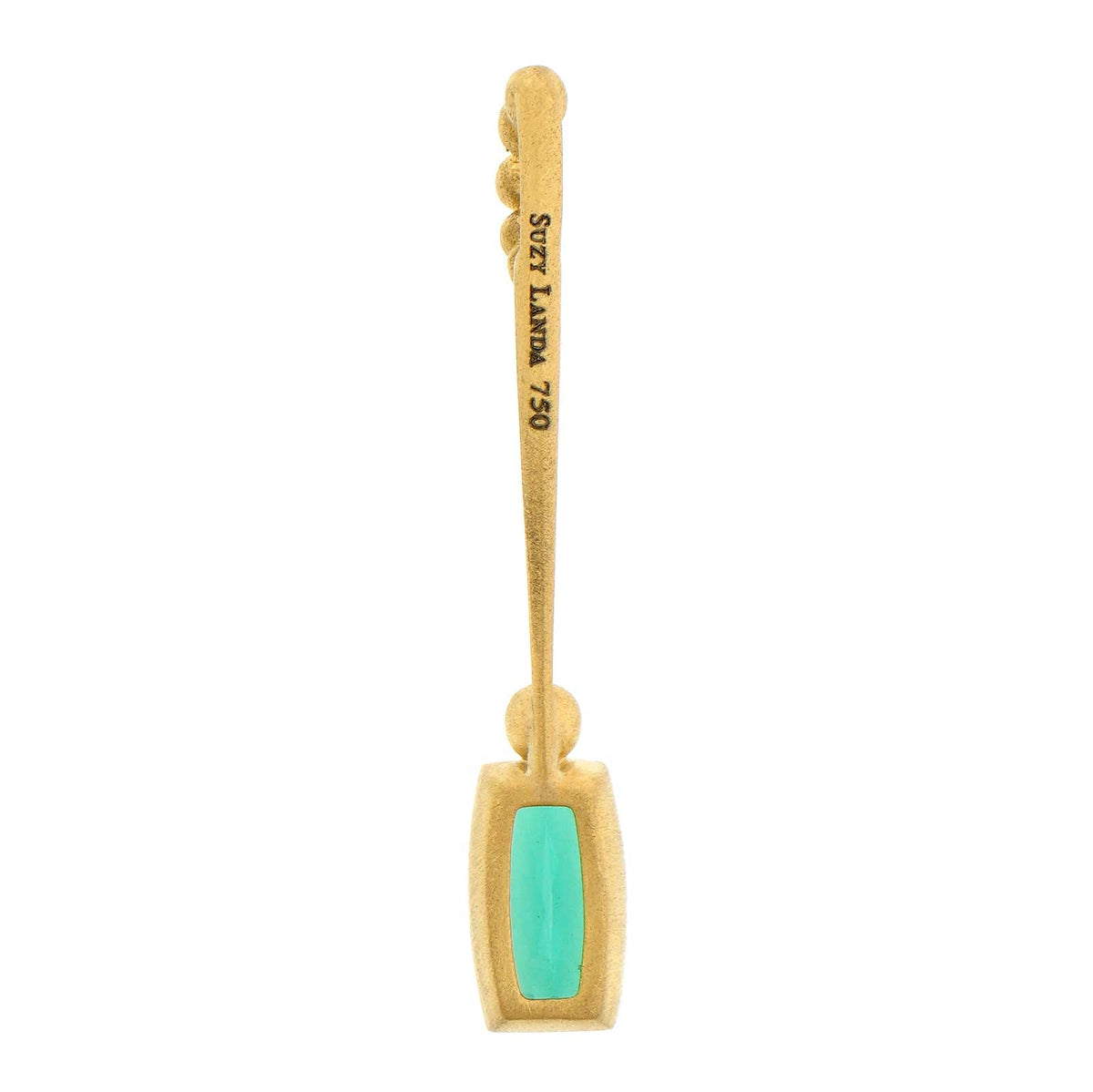 Suzy Landa 18K Yellow Gold Green Tourmaline and Diamond Lolli Pendant