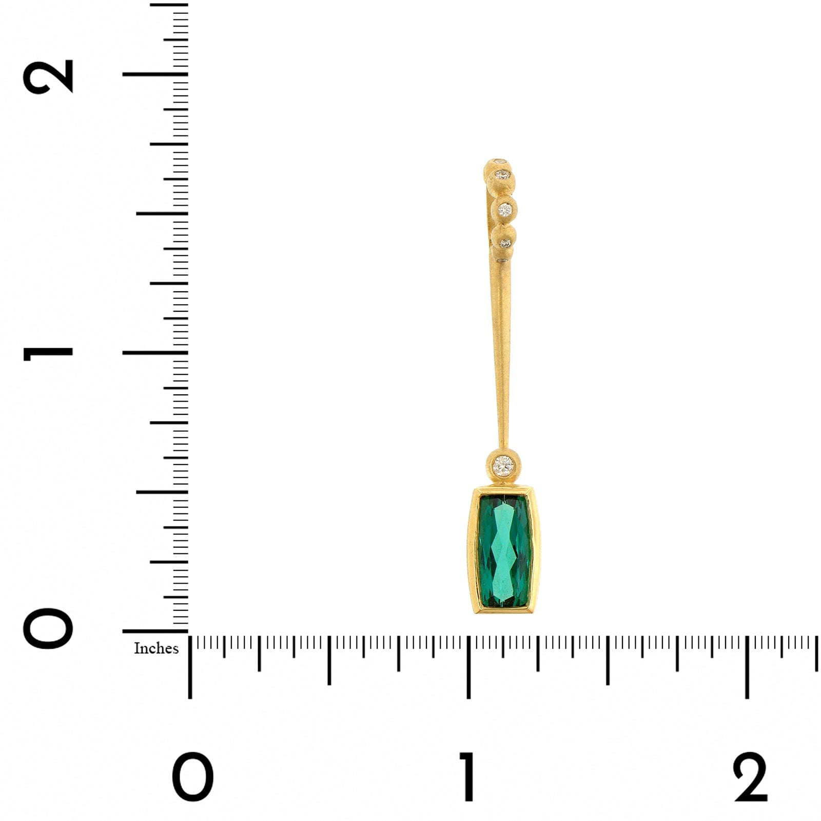 Suzy Landa 18K Yellow Gold Green Tourmaline and Diamond Lolli Pendant