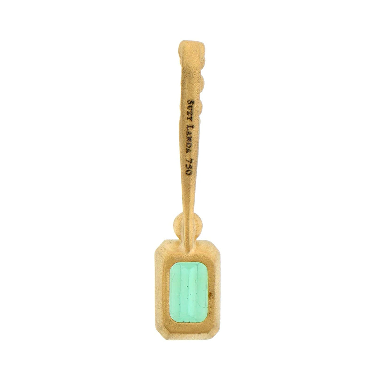 Suzy Landa 18K Yellow Gold Green Tourmaline and Diamond Lolli Pendant