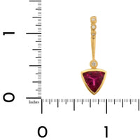Suzy Landa 18K Yellow Gold Rubellite and Diamond Lolli Pendant