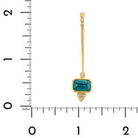 Suzy Landa 18K Yellow Gold Blue Zircon and Diamond Lolli Pendant