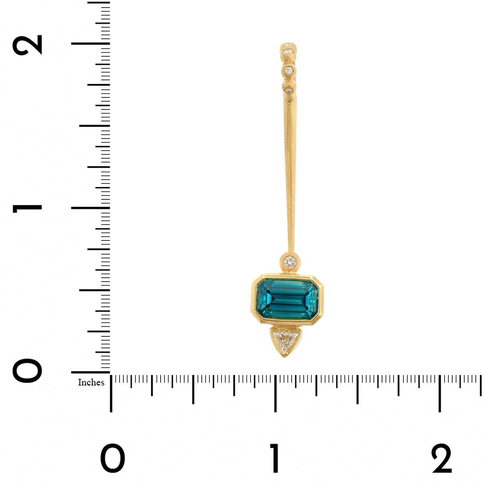 Suzy Landa 18K Yellow Gold Blue Zircon and Diamond Lolli Pendant