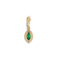 Azlee 18K Yellow Gold Marquise Cut Emerald Charm