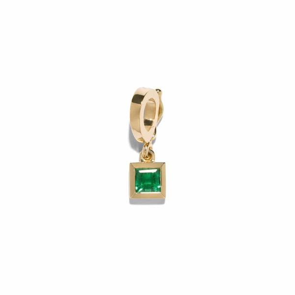 アクセサリー lui jewelry square stone charm M Azlee 18K Yellow Gold Carre Square Emerald Charm – Long's Jewelers