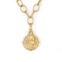 Three Stories 14K Yellow Gold Engraved Sea Goddess Charm