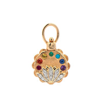 Three Stories 14K Yellow Gold Lotus Flower Top Switch Charm