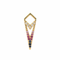 Three Stories 14K Yellow Gold Ombre Sapphire and Diamond Dagger Charm