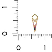 Three Stories 14K Yellow Gold Ombre Sapphire and Diamond Dagger Charm