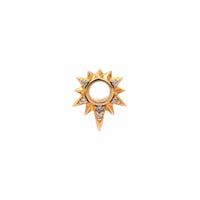 Three Stories 14K Yellow Gold Tiny Love Explosion Starburst Diamond Charm