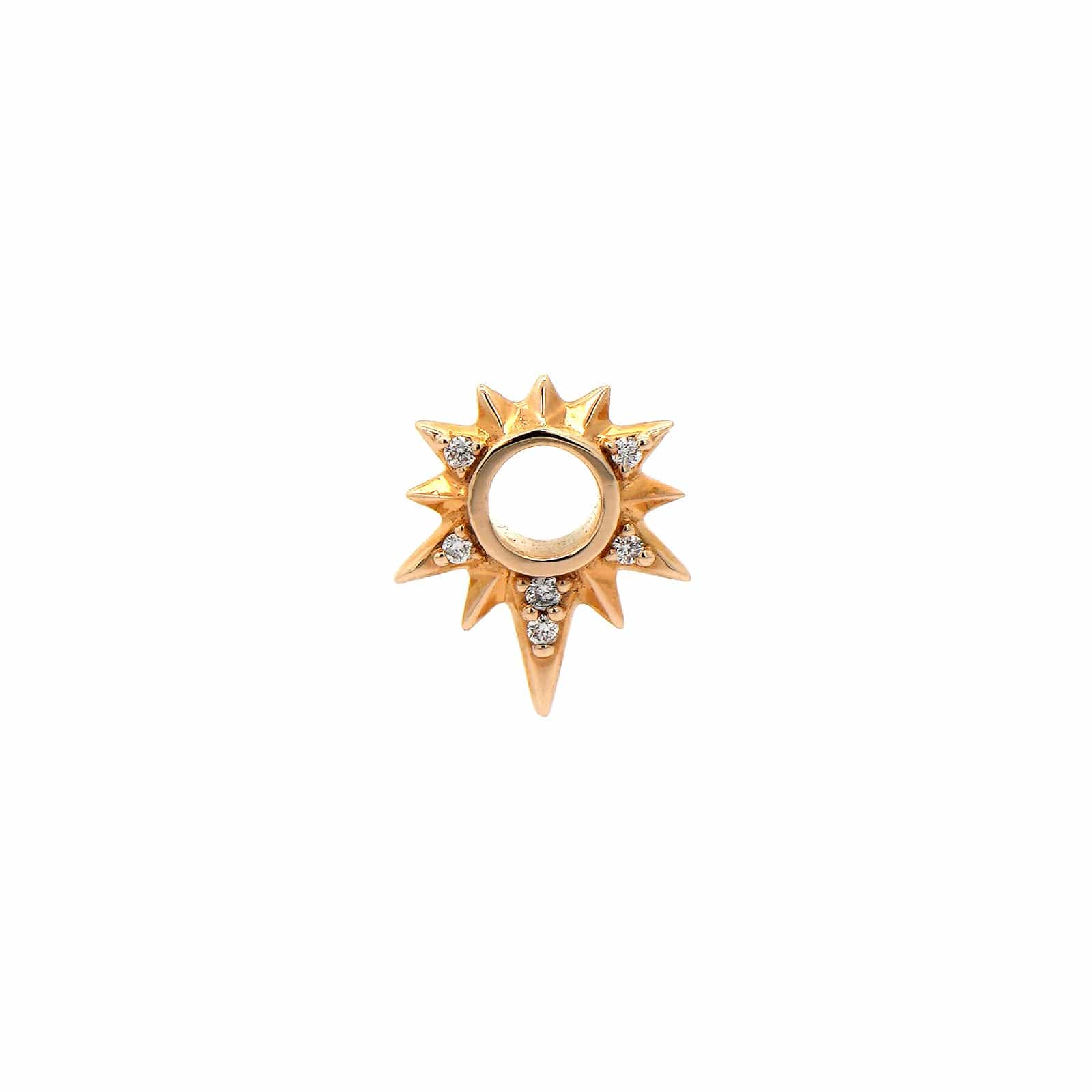 Three Stories 14K Yellow Gold Tiny Love Explosion Starburst Diamond Charm