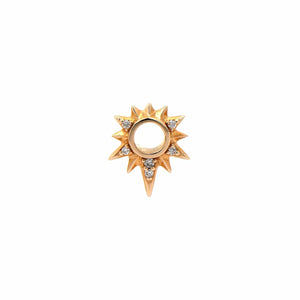 Three Stories 14K Yellow Gold Tiny Love Explosion Starburst Diamond Charm