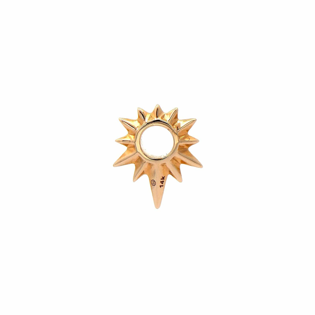 Three Stories 14K Yellow Gold Tiny Love Explosion Starburst Diamond Charm