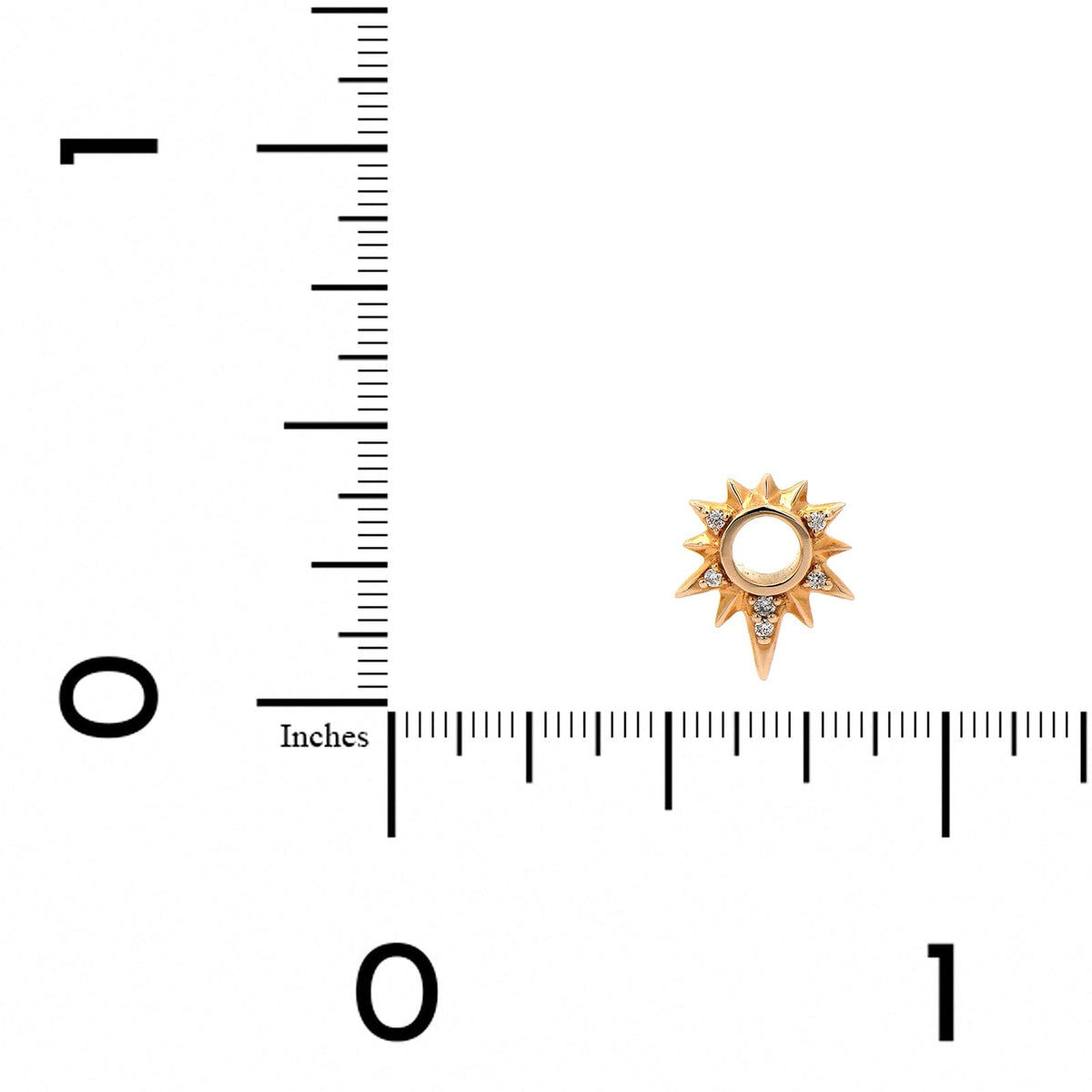 Three Stories 14K Yellow Gold Tiny Love Explosion Starburst Diamond Charm