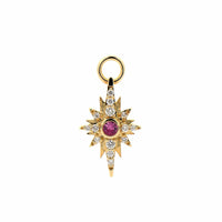 Three Stories 14K Yellow Gold Small Diamond and Sapphire Shooting Star Charm