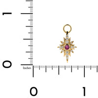 Three Stories 14K Yellow Gold Small Diamond and Sapphire Shooting Star Charm