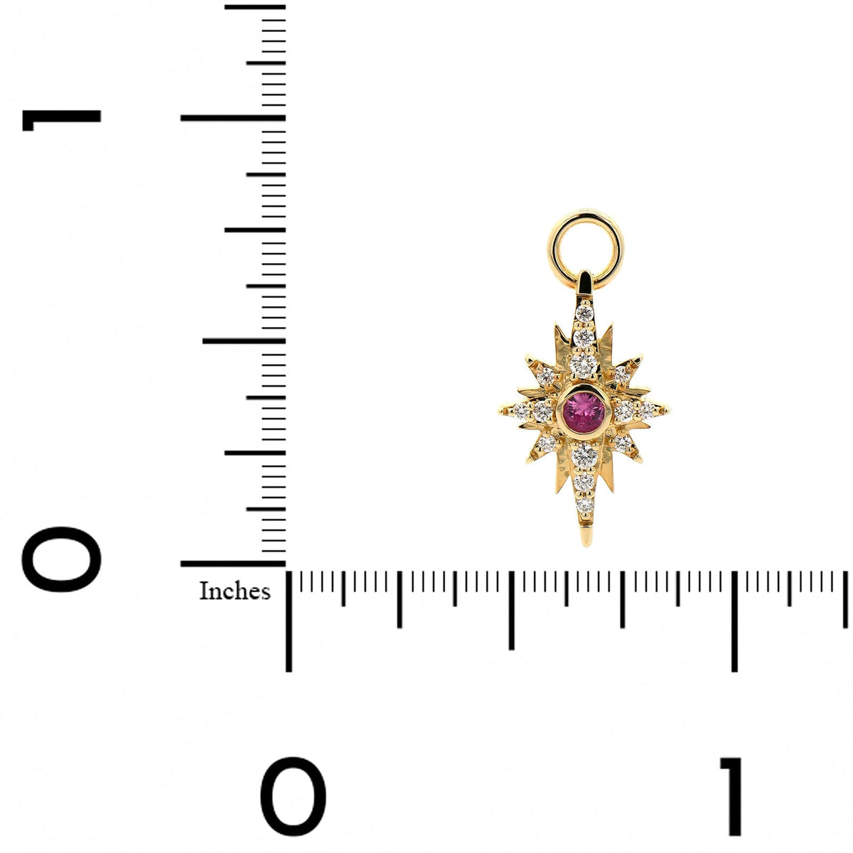 Three Stories 14K Yellow Gold Small Diamond and Sapphire Shooting Star Charm