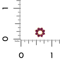 Three Stories 14K Yellow Gold Tiny Ruby Flower Charm