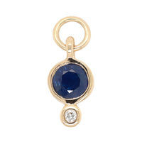 Three Stories 14K Yellow Gold Bezel Set Sapphire and Diamond Charm