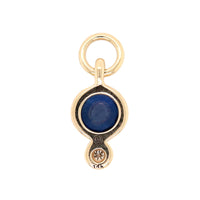 Three Stories 14K Yellow Gold Bezel Set Sapphire and Diamond Charm