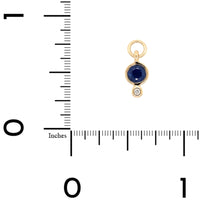 Three Stories 14K Yellow Gold Bezel Set Sapphire and Diamond Charm