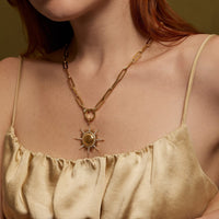 Sorellina 18K Yellow Gold Diamond Sun Motif Pendant