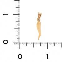 14K Yellow Gold Medium Italian Horn Charm