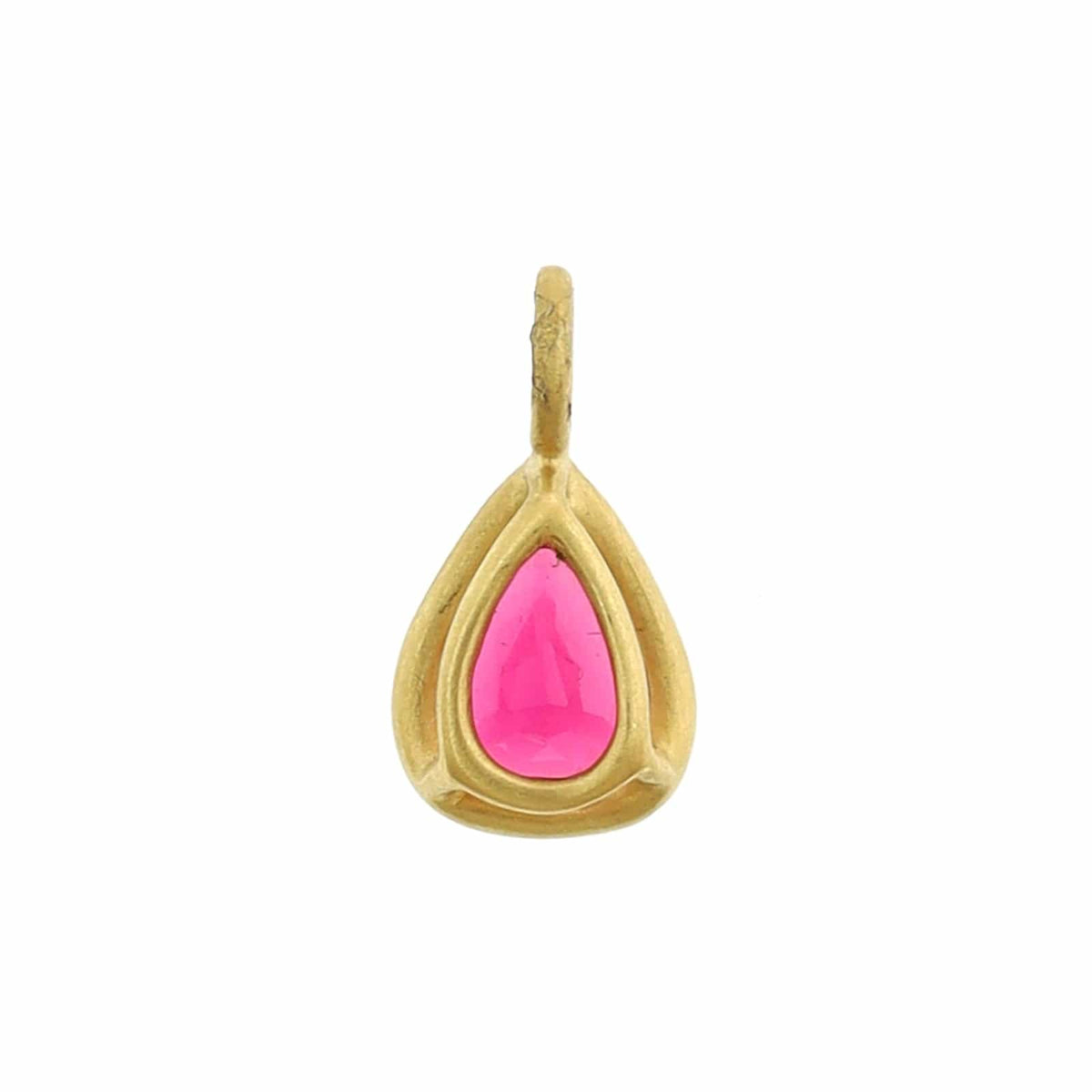 18K Yellow Gold Pink Pear Shaped Tourmaline Charm