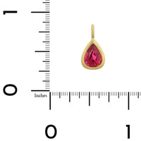 18K Yellow Gold Pink Pear Shaped Tourmaline Charm