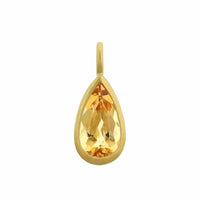 18K Yellow Gold Pear Shaped Imperial Topaz Charm